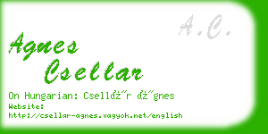 agnes csellar business card